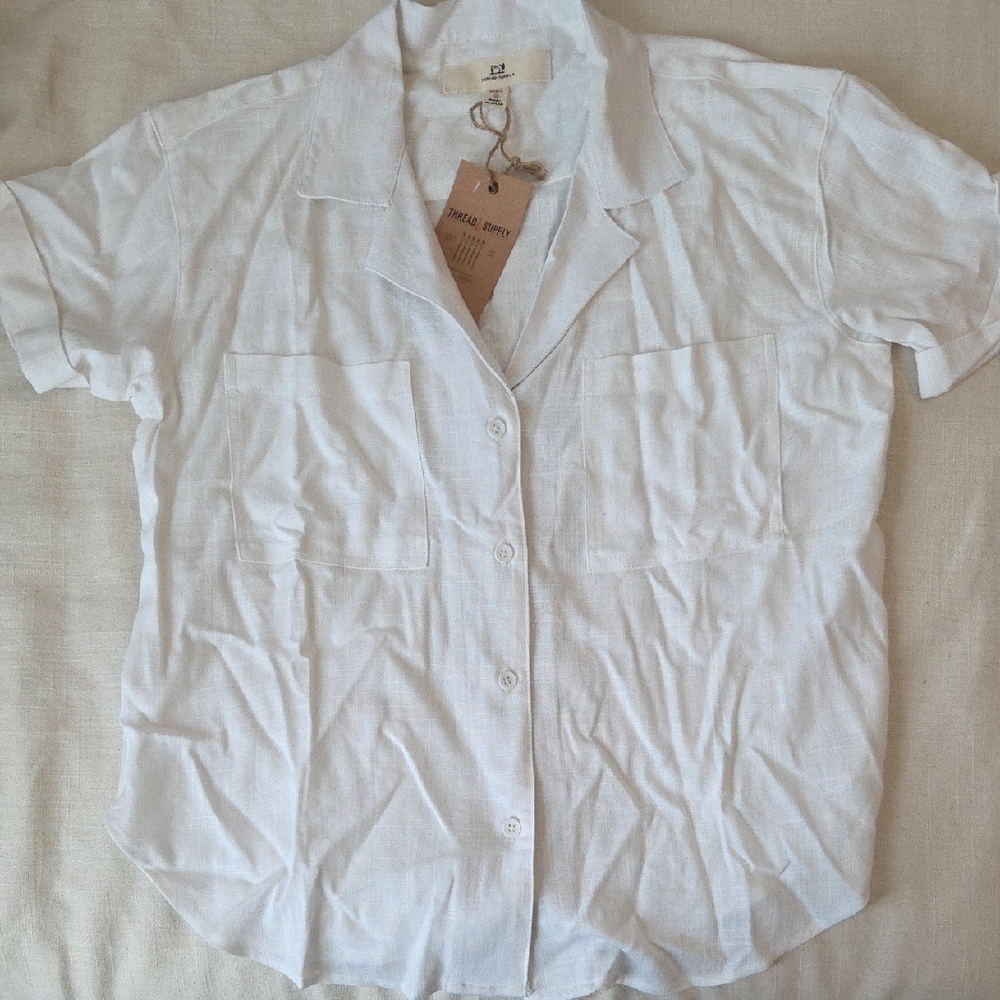 White Short Sleeve Women's Shirt